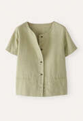 Short-sleeve blouse, Pale sage, webstill