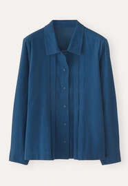 Tuck-front shirt, Soft indigo, webstill