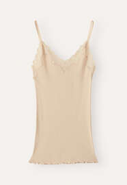 Lace-trim vest, Cream, webstill