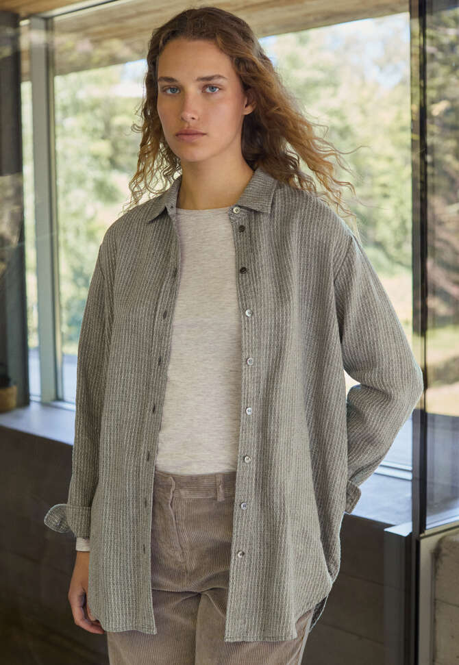 Textured weave overshirt, Dark bay, completeTheLook