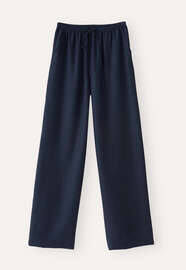 Wide-leg drawstring trousers, Blue black, webstill