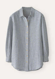 Gingham checked shirt, Natural ocean, webstill