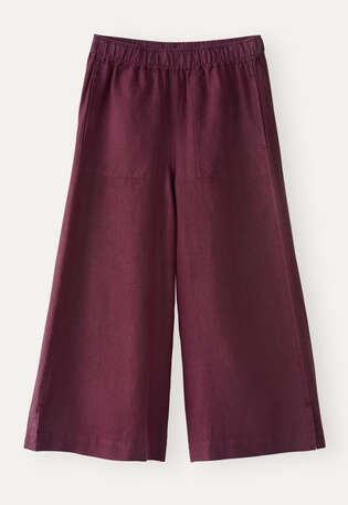 Wide & cropped culottes, Maroon, webstill