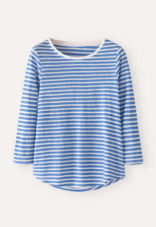Striped jersey top, Cornflower white, webstill