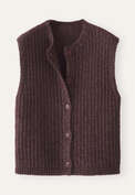 Sleeveless cardigan, Maroon brown, webstill