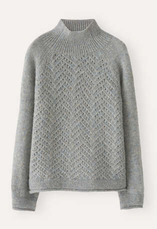 Cable-stitch sweater, Frosted blue, webstill