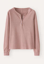 Striped Henley top, Rose grey, webstill