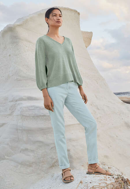 Slim-leg trousers, Pale denim, completeTheLook