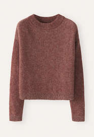 Rib-stitch sweater, Garnet rose, webstill