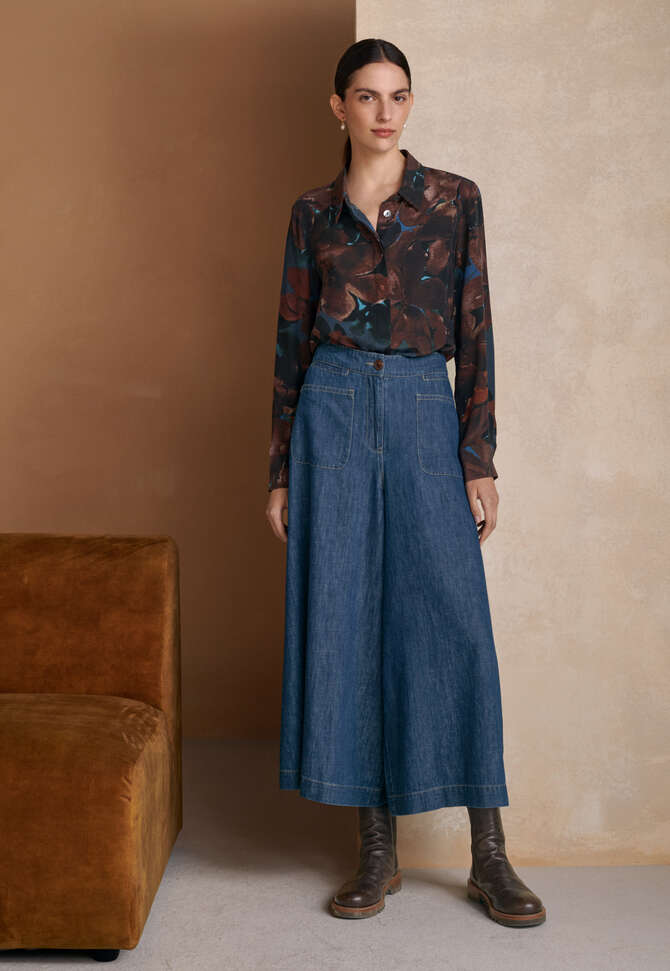 Printed blouse, Teal garnet, completeTheLook