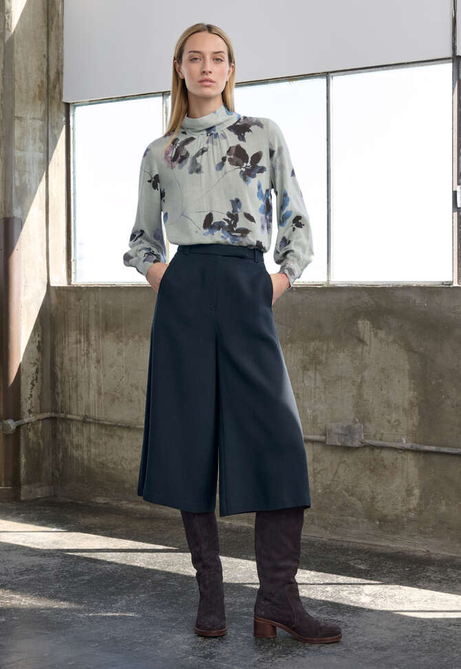 Printed blouse, Blue grey, completeTheLook