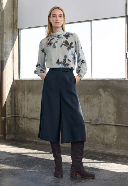 Printed blouse, Blue grey, completeTheLook