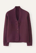 Button-front cardigan, Aubergine, webstill