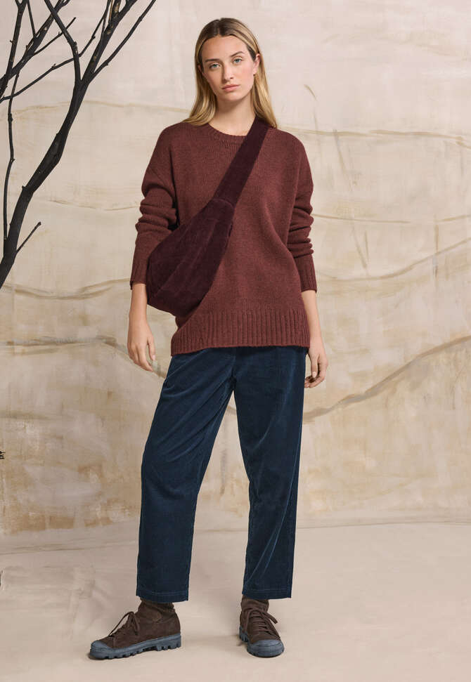 Easy round-neck sweater, Copper red, completeTheLook