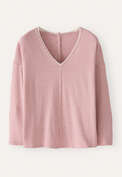 Striped v-neck top, Rose white, webstill