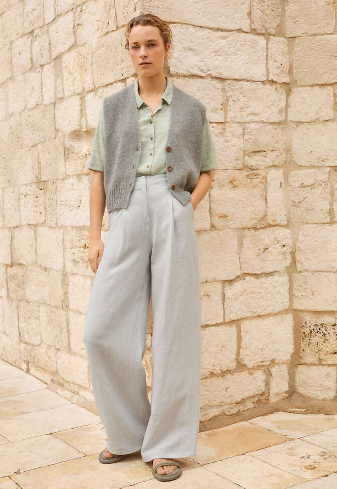 Pleat-front trousers, Ice grey, completeTheLook