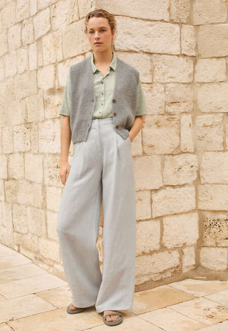 Pleat-front trousers, Ice grey, completeTheLook