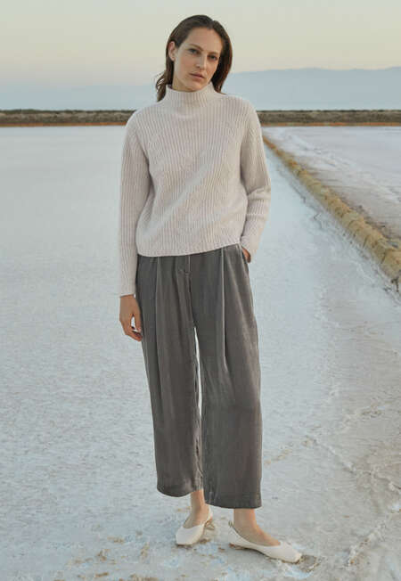Cable sweater, Grey pearl, completeTheLook