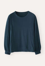 Long-sleeve jersey top, Dark petrol, webstill