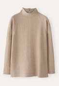 Funnel-neck tunic, Pale fawn, webstill