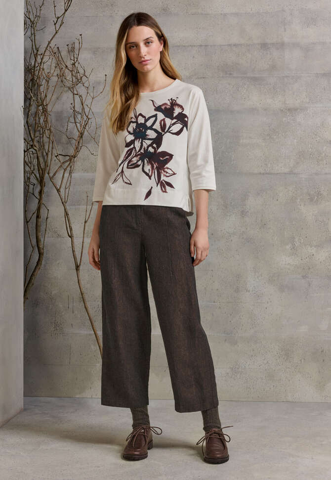 Printed top, Ecru damson, completeTheLook
