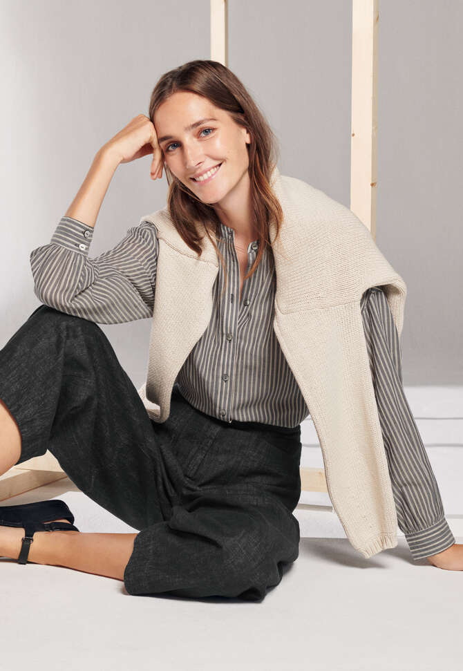 Striped shirt, Charcoal fawn, completeTheLook