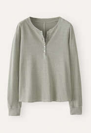 Striped Henley top, Mint grey, webstill