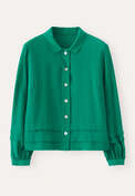 Tucked hem shirt, Emerald green, webstill
