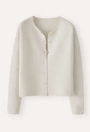 Ripple-stitch cardigan, Grey cream, webstill