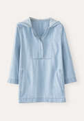 Indigo-dyed hooded top, Pale denim, webstill