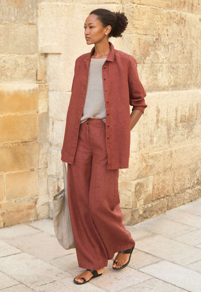 Front-seam trousers, Fig copper, completeTheLook