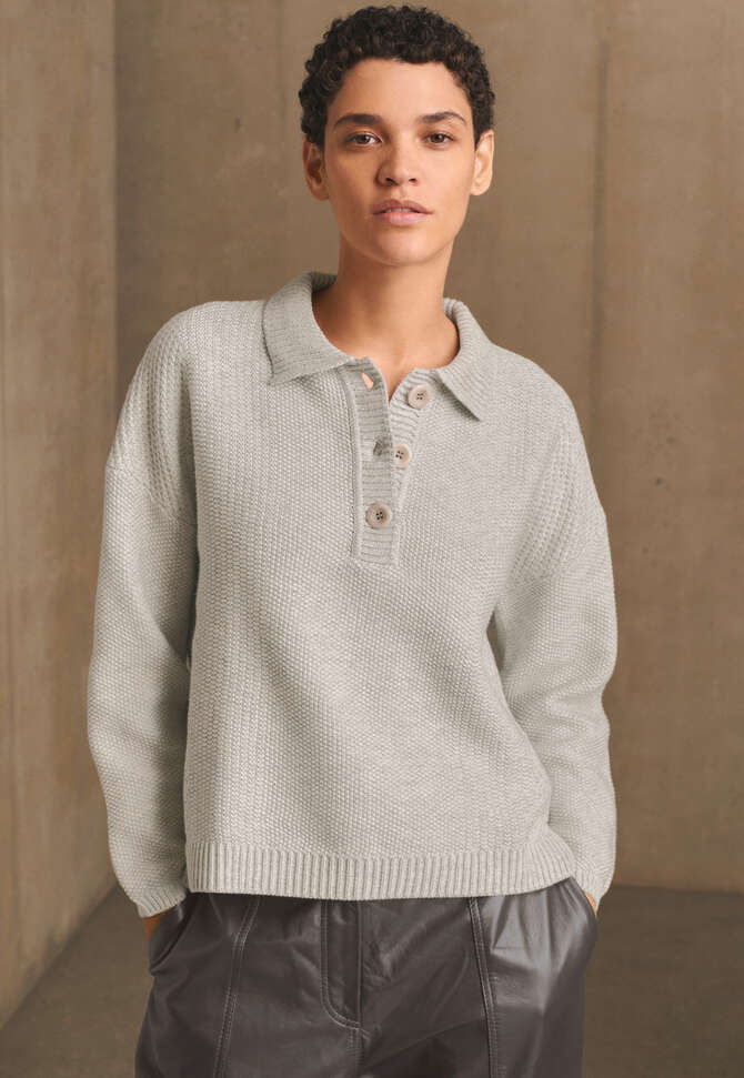 Collared sweater, Soft grey, completeTheLook