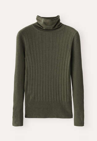Ribbed sweater, Dark moss, webstill