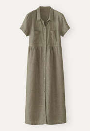 Gathered-waist dress, Dark olive, webstill