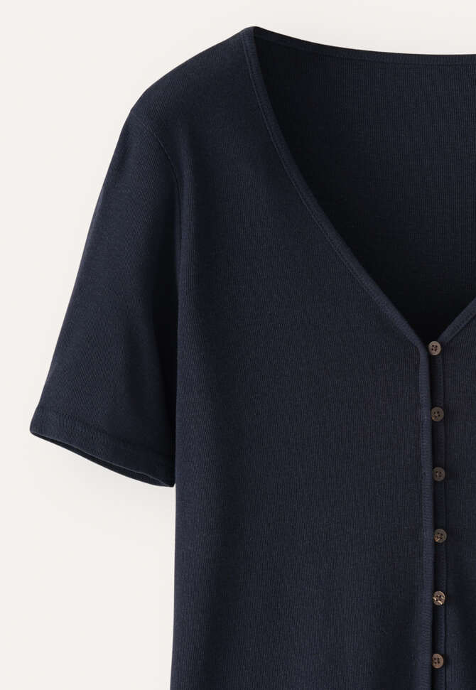 Button-through rib top, Ink, completeTheLook