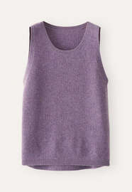 Sleeveless ribbed knit top, Purple, webstill