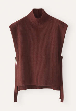 Knitted tabard, Chilli red, webstill