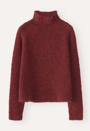 Funnel-neck sweater, Dark red, webstill