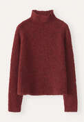 Funnel-neck sweater, Dark red, webstill