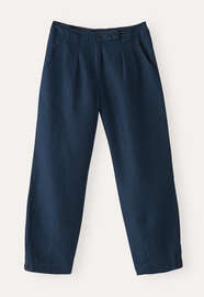 Tapered cropped trousers, Blue petrol, webstill