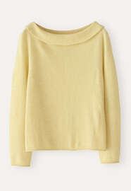 Turn-over boat-neck sweater, Sherbet, webstill