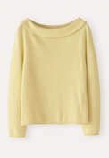 Turn-over boat-neck sweater, Sherbet, webstill