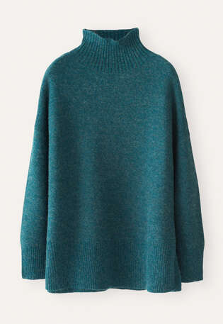 Reverse-stitch sweater, Petrol, webstill