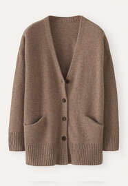 V-neck cardigan, Latte, webstill
