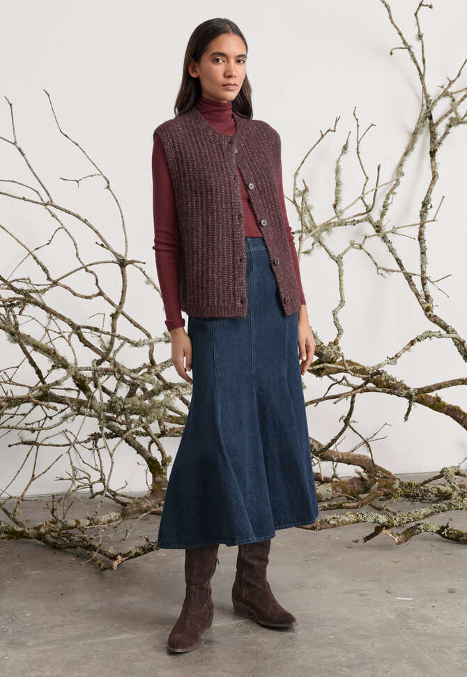 Panelled skirt, Dark denim, completeTheLook