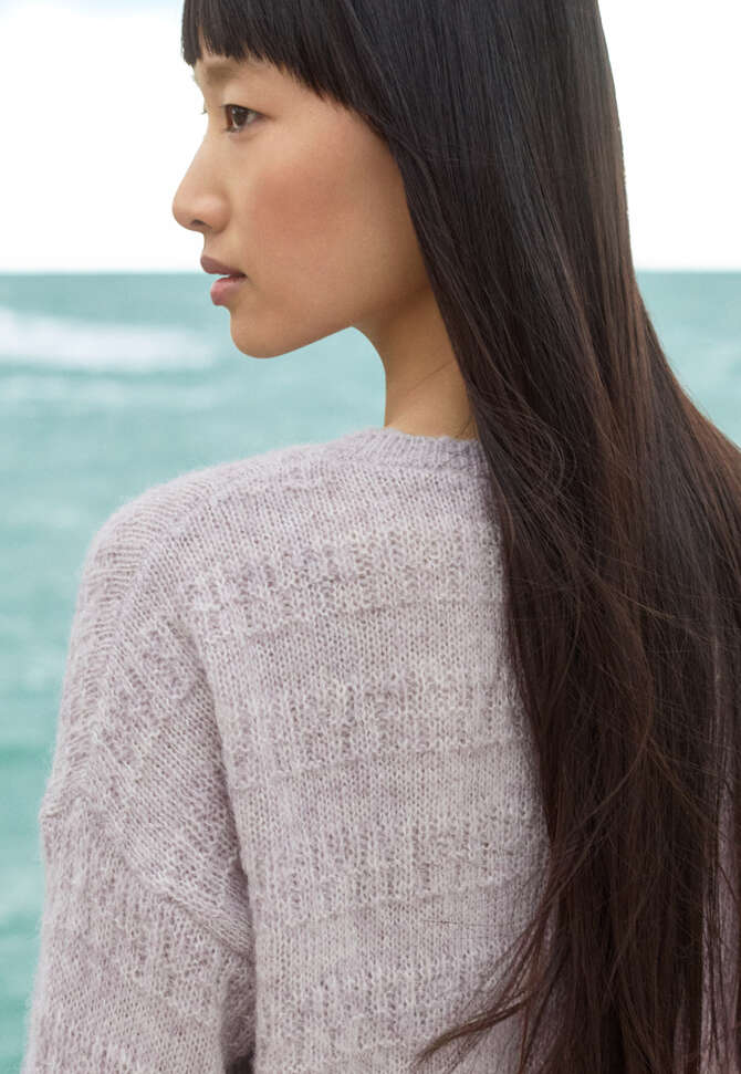 Textured striped sweater, Pale lavender, completeTheLook
