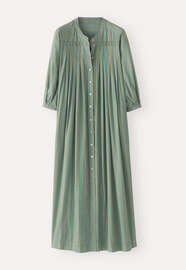 Striped maxi-length dress, Pine green, webstill