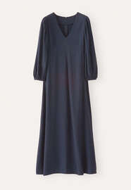 Long v-neck dress, Midnight, webstill