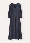 Long v-neck dress, Midnight, webstill