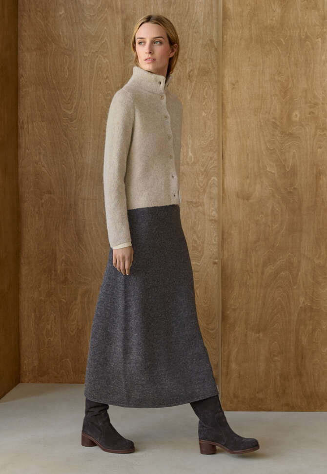 Knitted skirt, Charcoal, completeTheLook